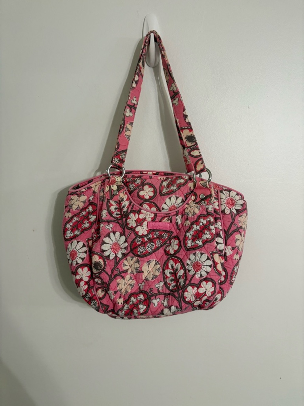 Vera Bradley Retired Love Notes Quilted Floral Pink Tote or shoulder Bag